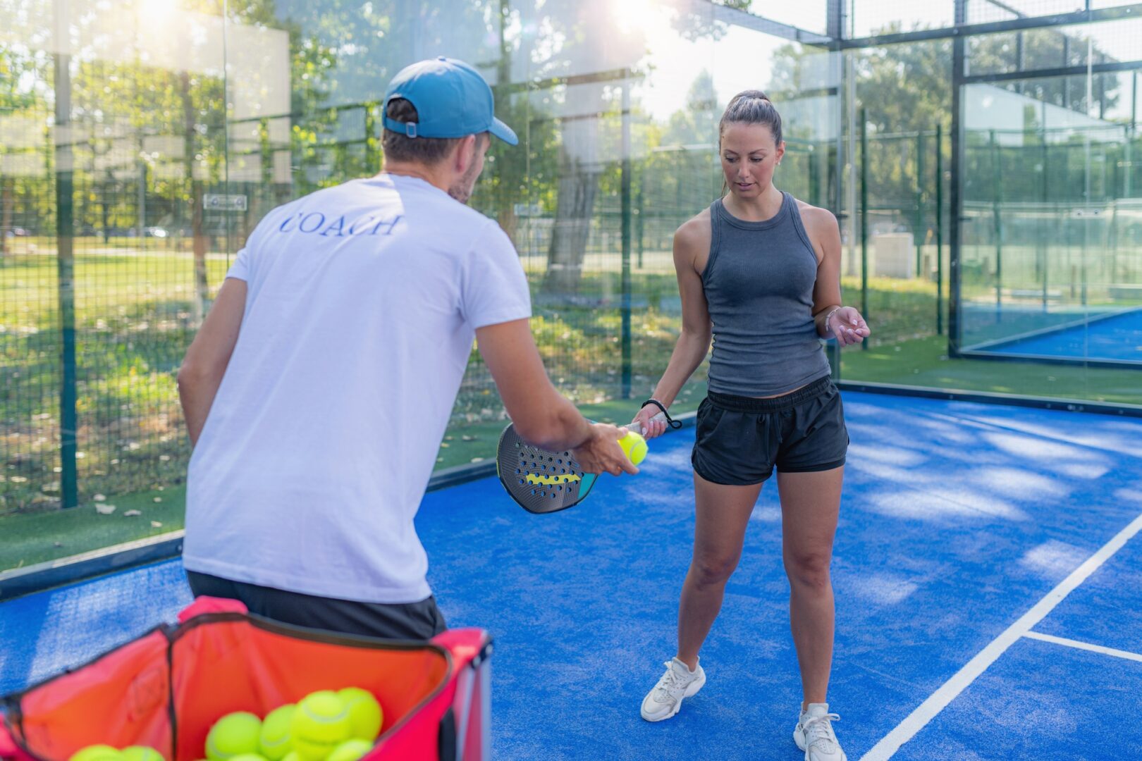 Padel Personal Training: Coach Enhances Student's Technique